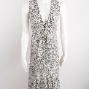 Massimo Dutti Midi Dress Sz US 2 EU 34 Black white